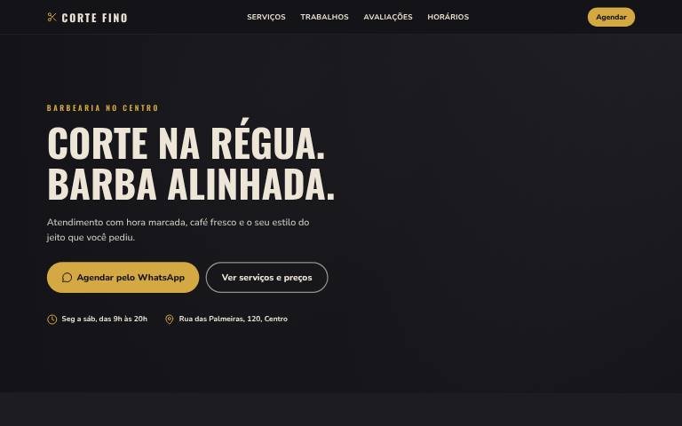 Site de exemplo de uma barbearia